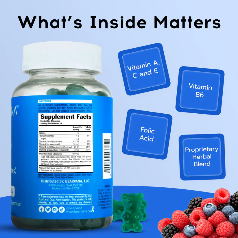 Bearvina Gummies - Womens Berry Flavored Supplements